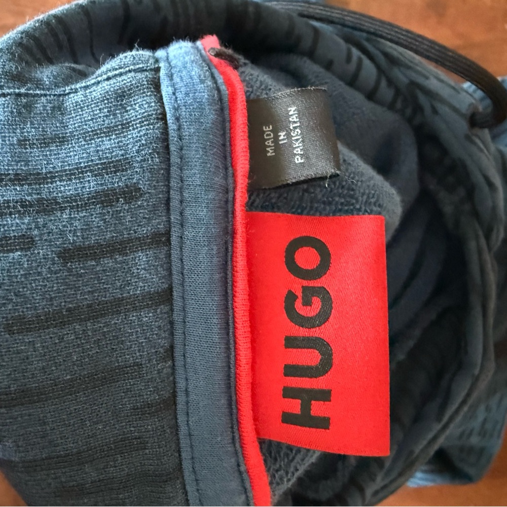 Hugo Blue Hooded Sweatshirt with Front Pockets - Picture 7 of 10